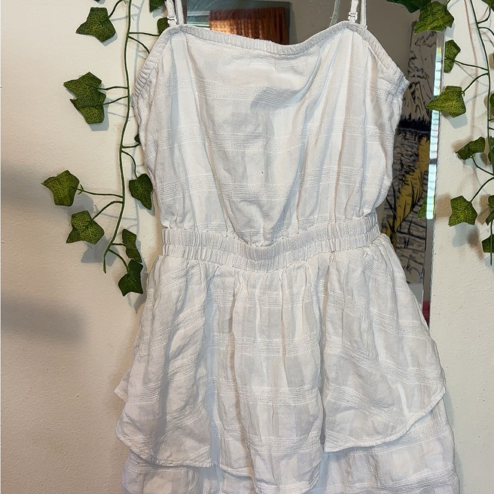 Aerie White Ruffled Jumpsuit